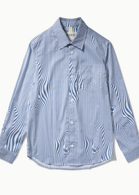 Lawrence Blue Glitch Stripe