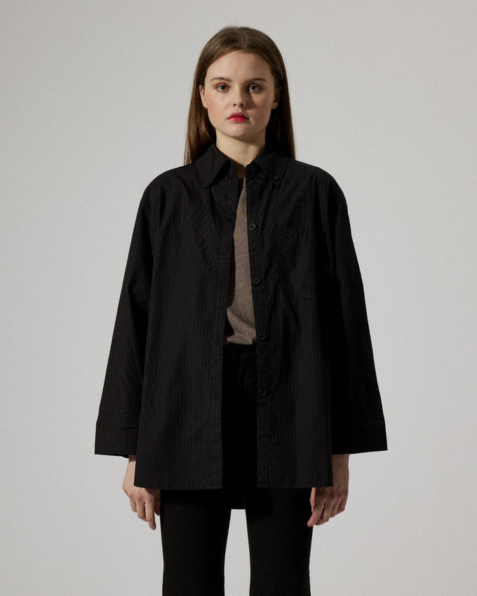 Rhona Black Glitch Stripe Over dye