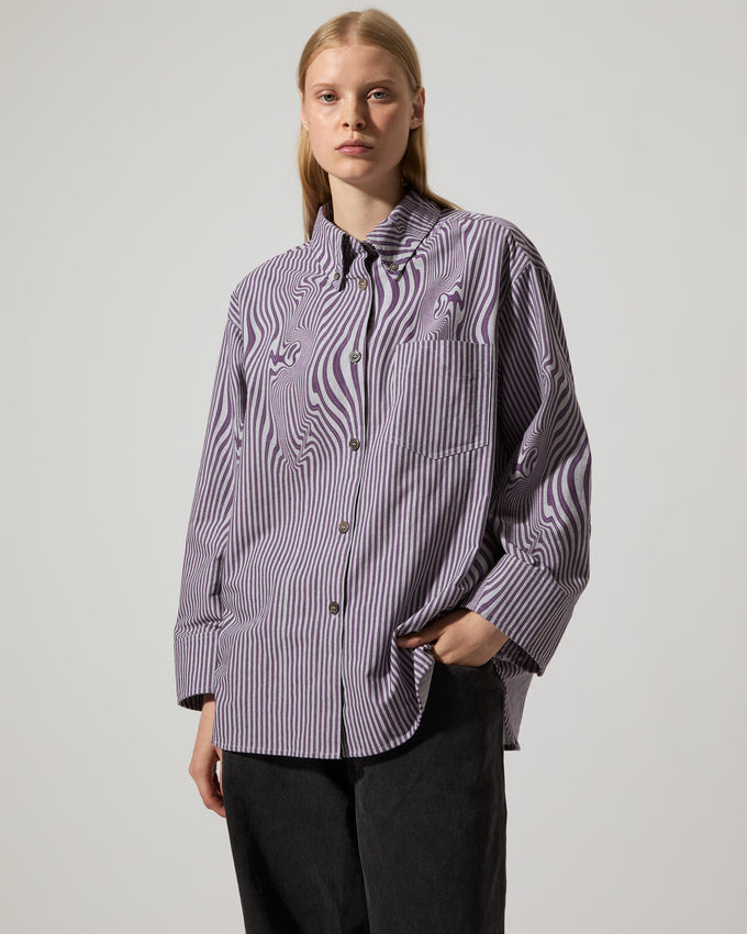 Rhona – Purple Glitch Stripe